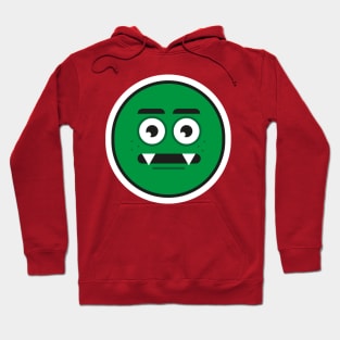 vector illustration of a green monster emoji Hoodie